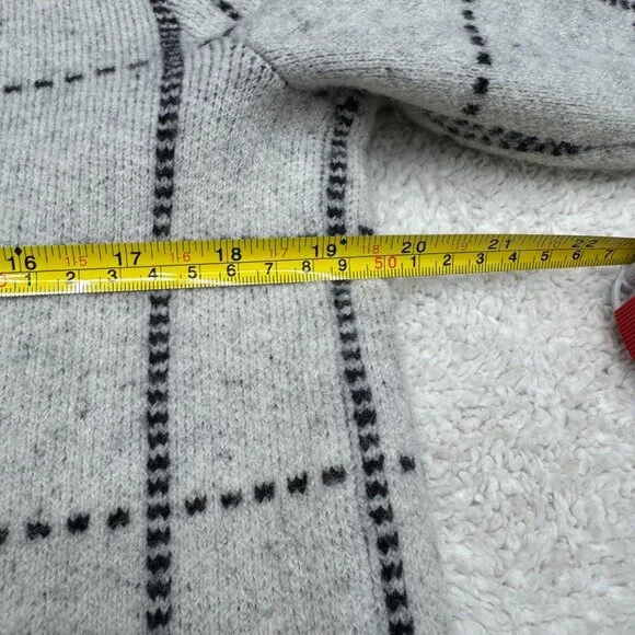 Madewell Ryder Cardigan Women's Merino Wool Blend Black Windowpane pattern, Sz S - Picture 8 of 8